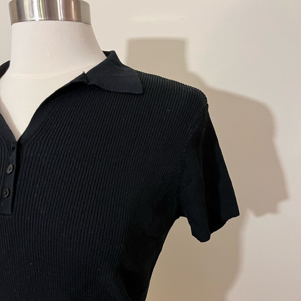VTG - 90s Collared Short Sleeve Blouse - Size L